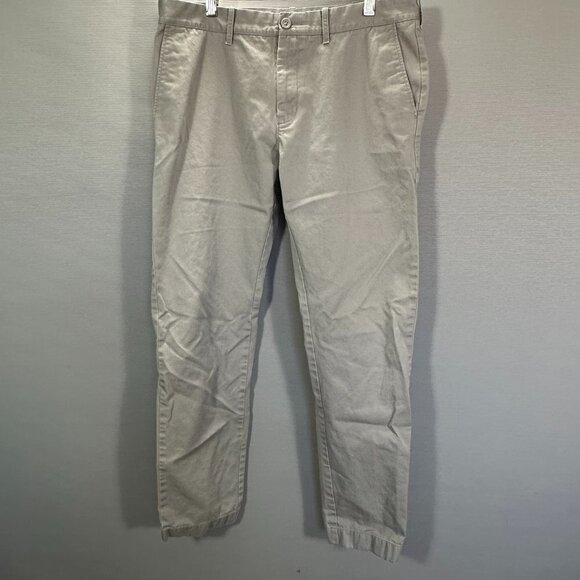 J Crew Pants Mens 34 The Driggs Gray Cotton Chino Flat Front Pockets - Picture 1 of 9